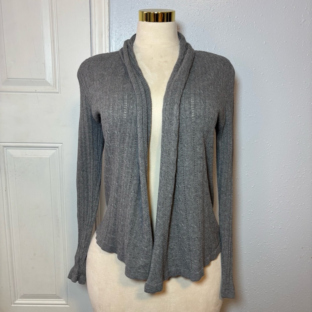 St. John's Bay Gray Open-Front Knit Cardigan